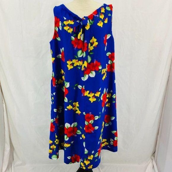 Vintage Hawaiian Made Tie Neck Midi Dress - Picture 8 of 8